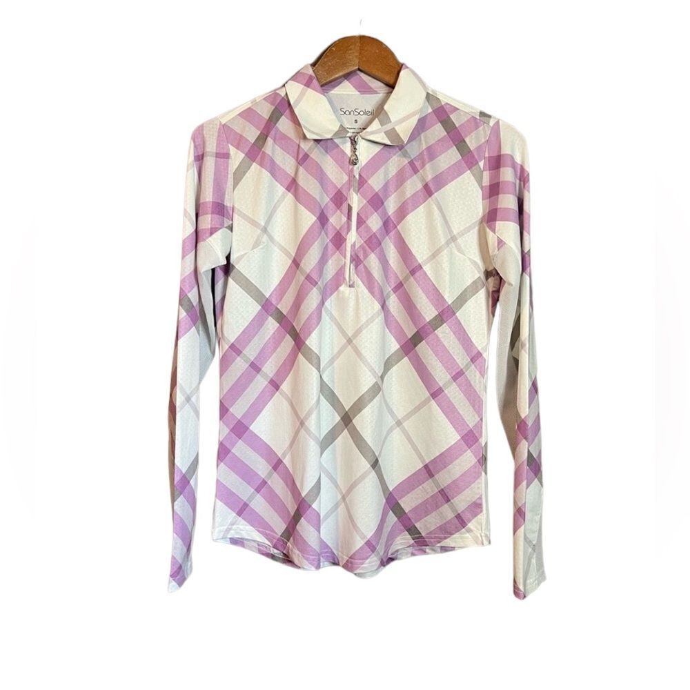 San Soleil 1/4 zip long sleeve golf top UPF 50